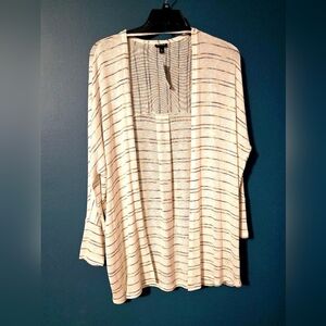 NWT Torrid Size 1x Cardigan, white with multicolored stripes